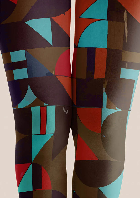 Color Clash Geometry Tights Hosiery Pantyhose