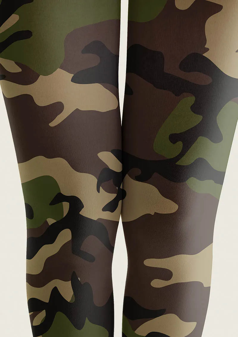Fun Art Camo Whisper Tights Hosiery Pantyhose