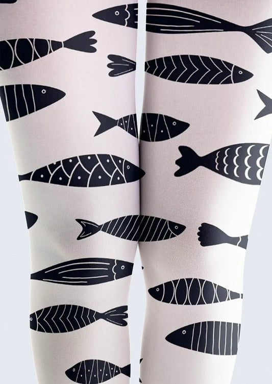 Fish Pattern Song Tights Hosiery Pantyhose