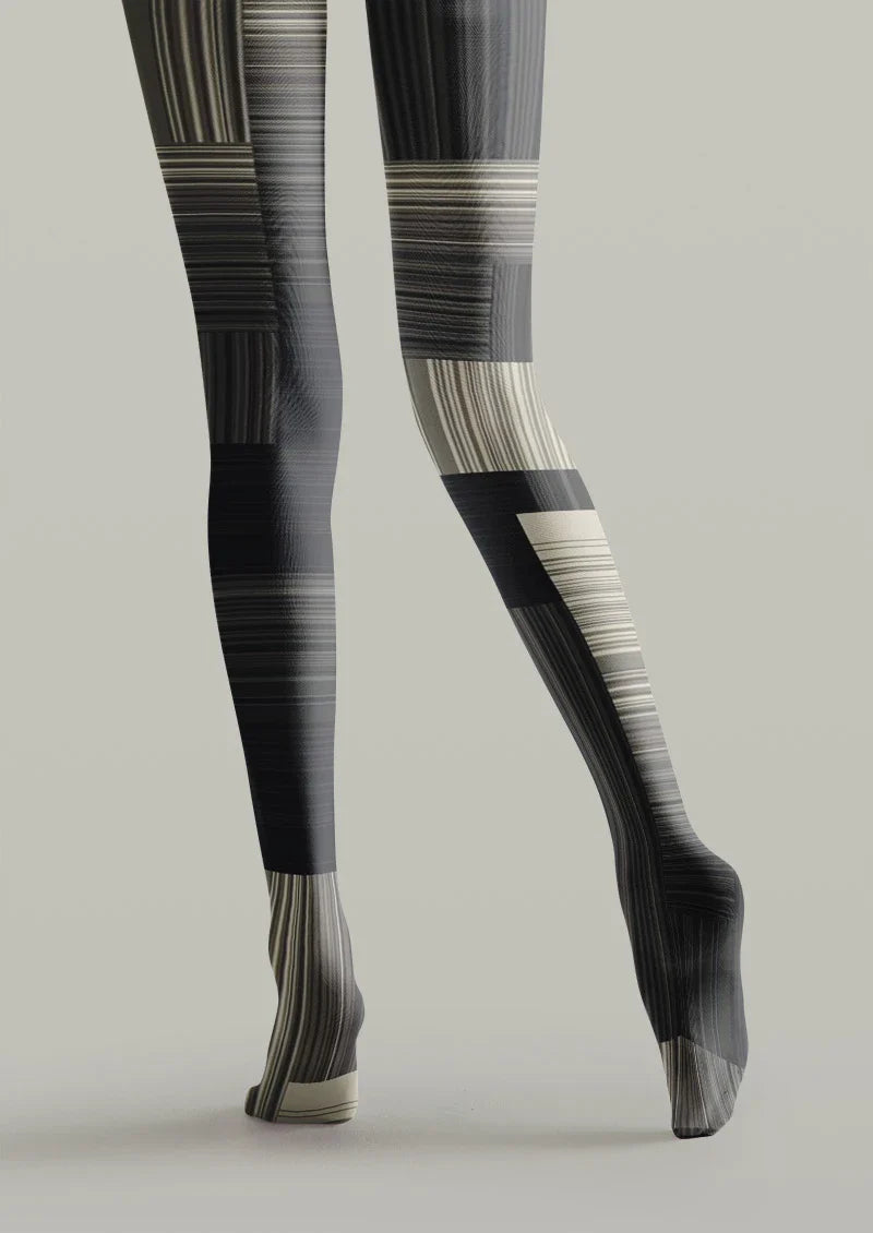 Noir Circuit Tights Hosiery Pantyhose