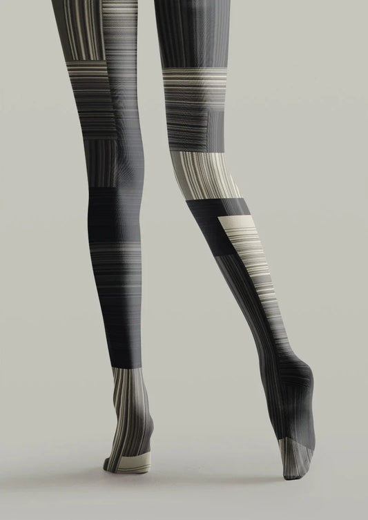 Noir Circuit Tights Hosiery Pantyhose