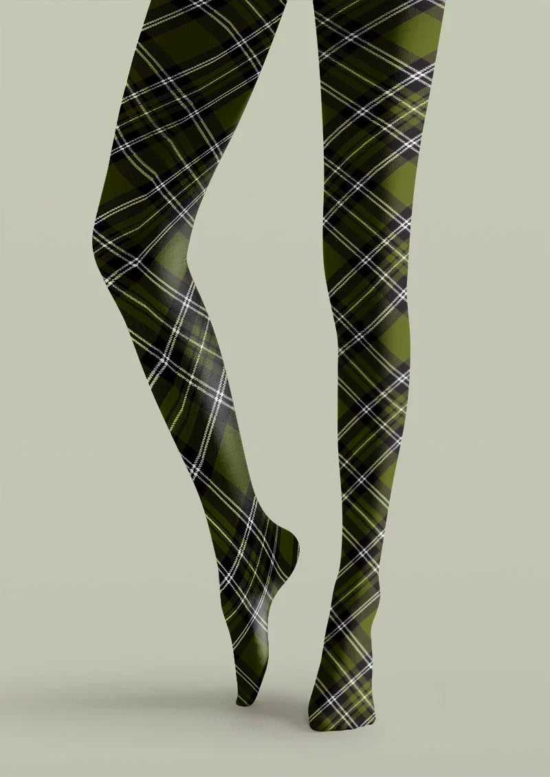Plaid Green Tights Hosiery Pantyhose