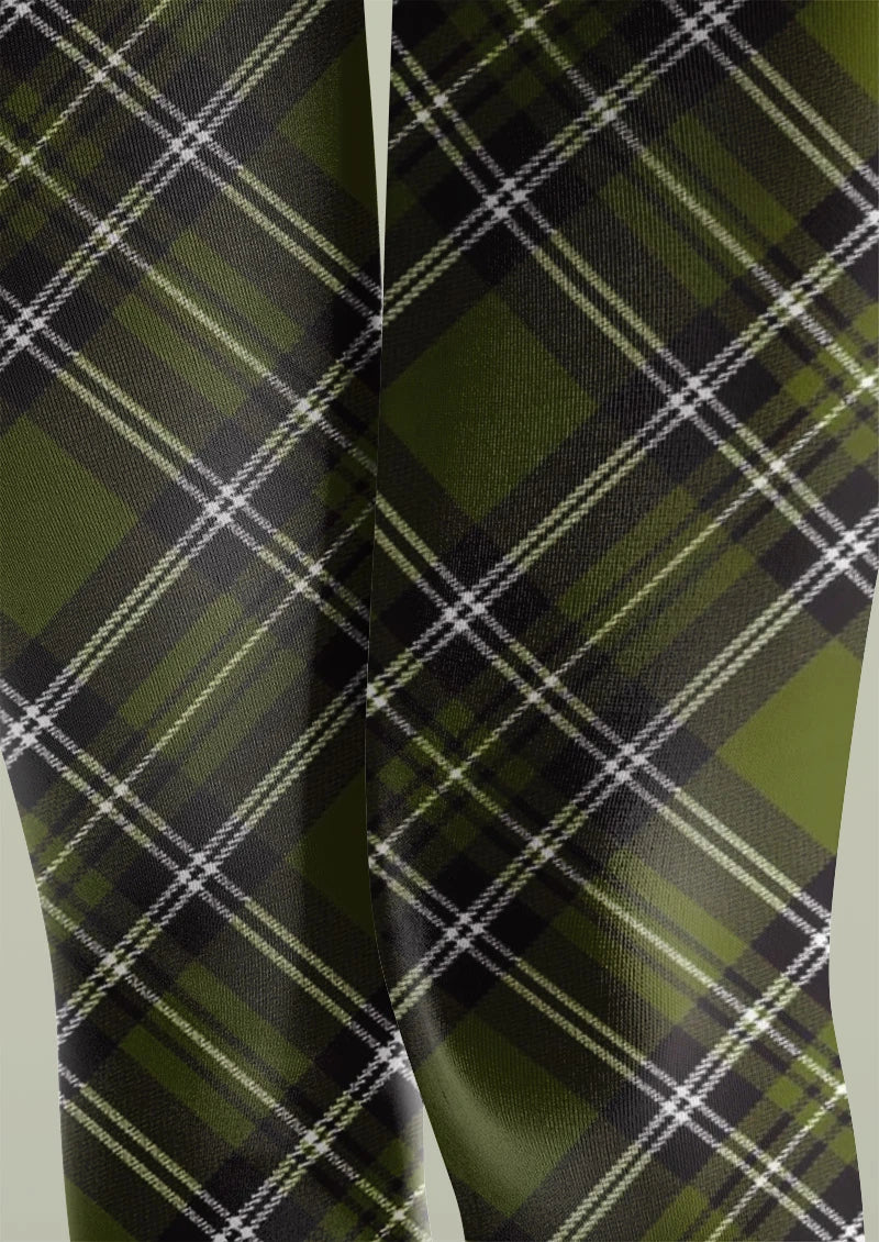 Plaid Green Tights Hosiery Pantyhose