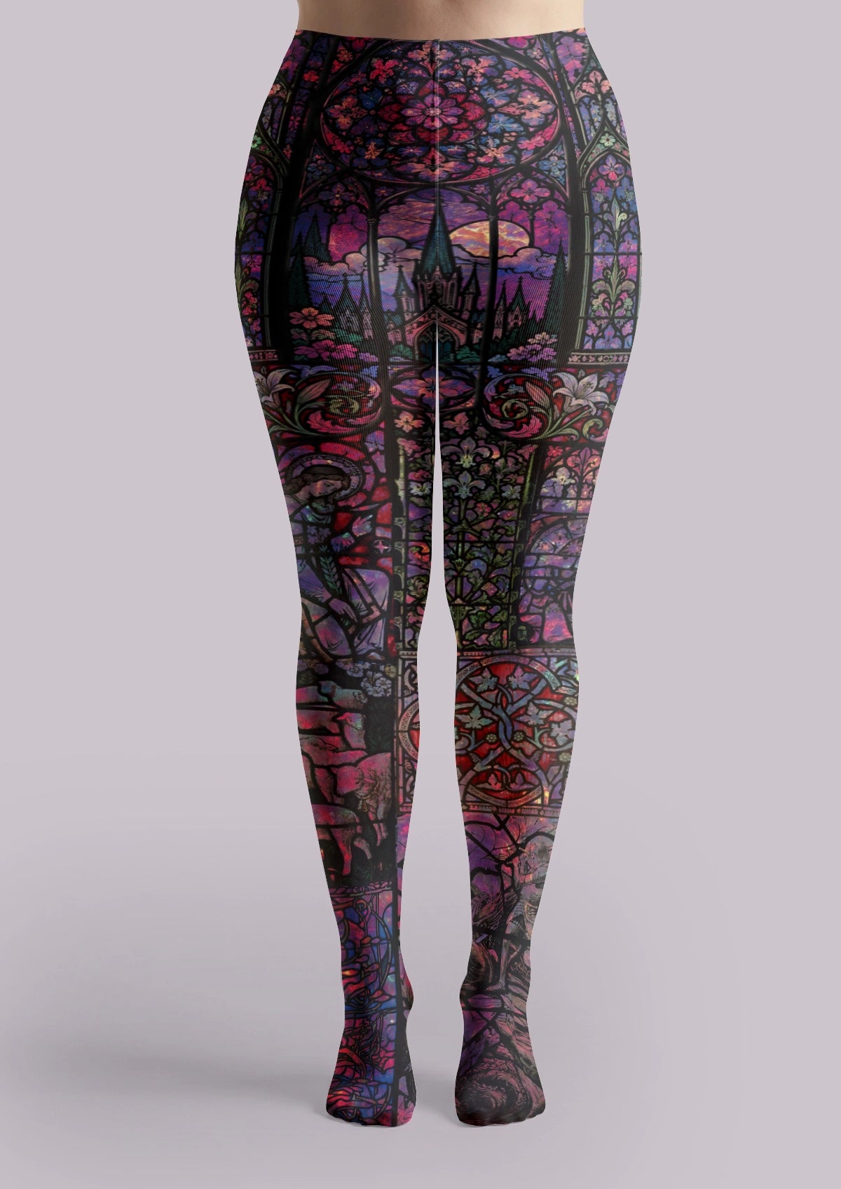 Black Gothic Stained Glass Tights