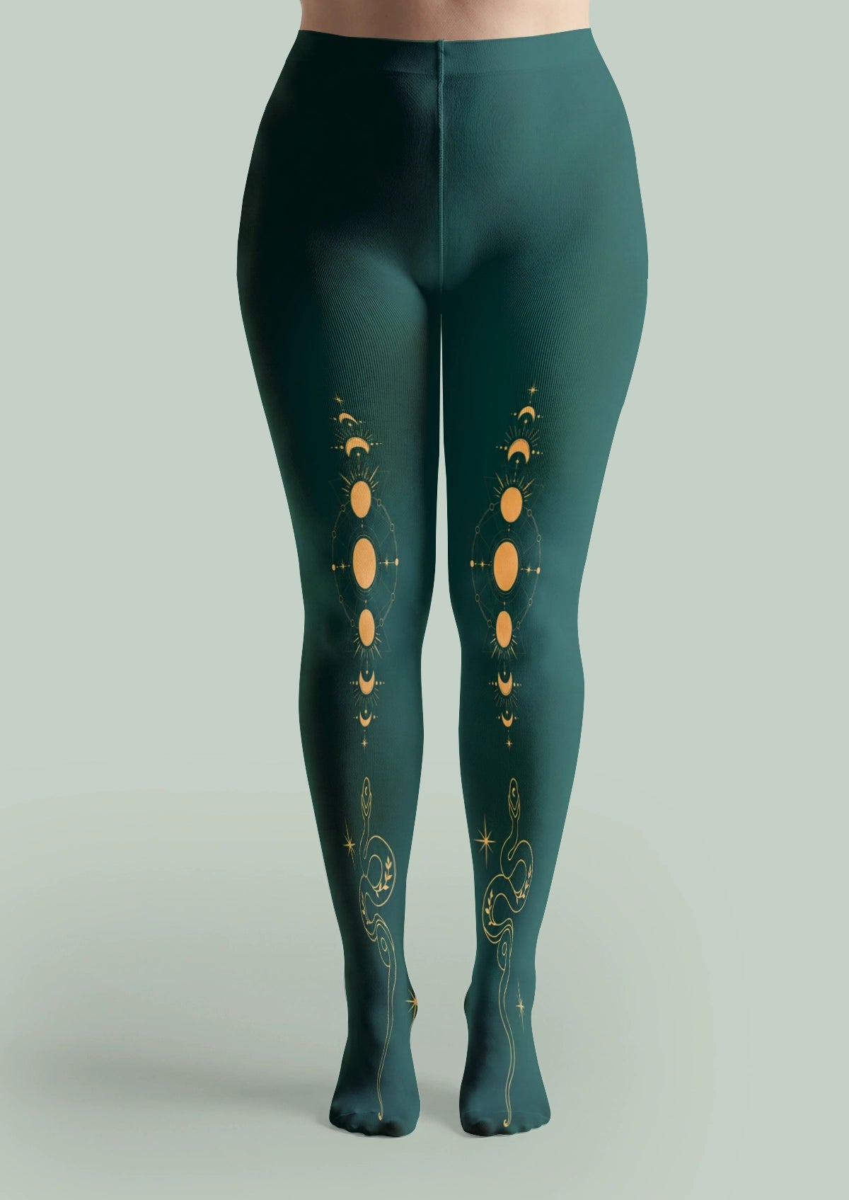 Green Celestial Snake Tights