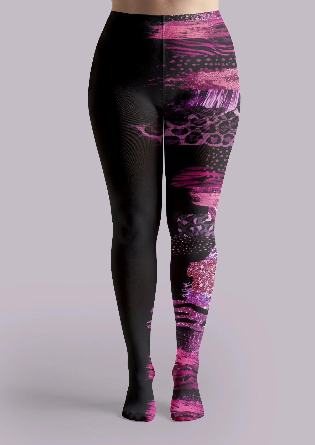 Black Pink Abstract Graffiti Tights