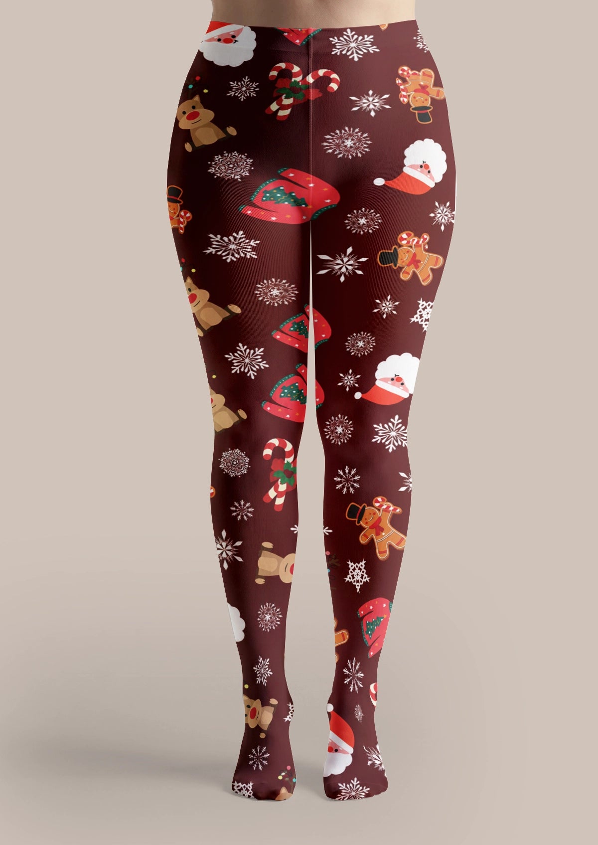 Burgundy Holiday Icon Tights