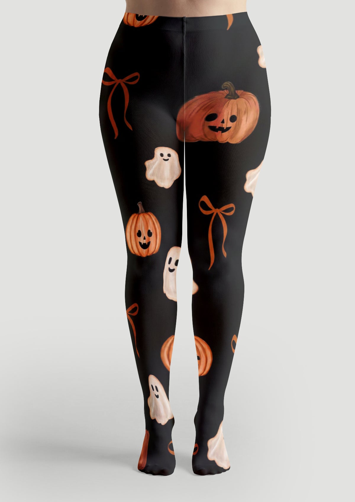 Black Ghost Pumpkin Tights