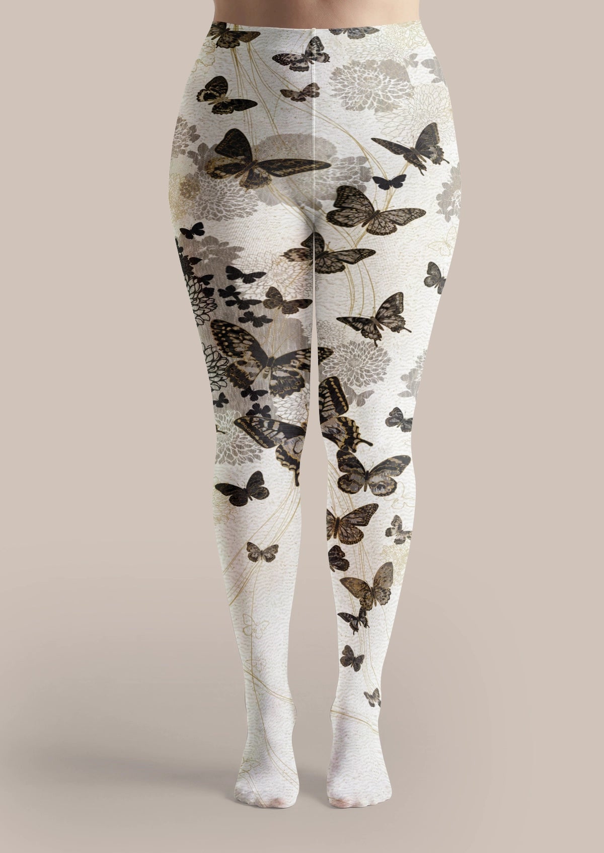 White Butterfly Tights