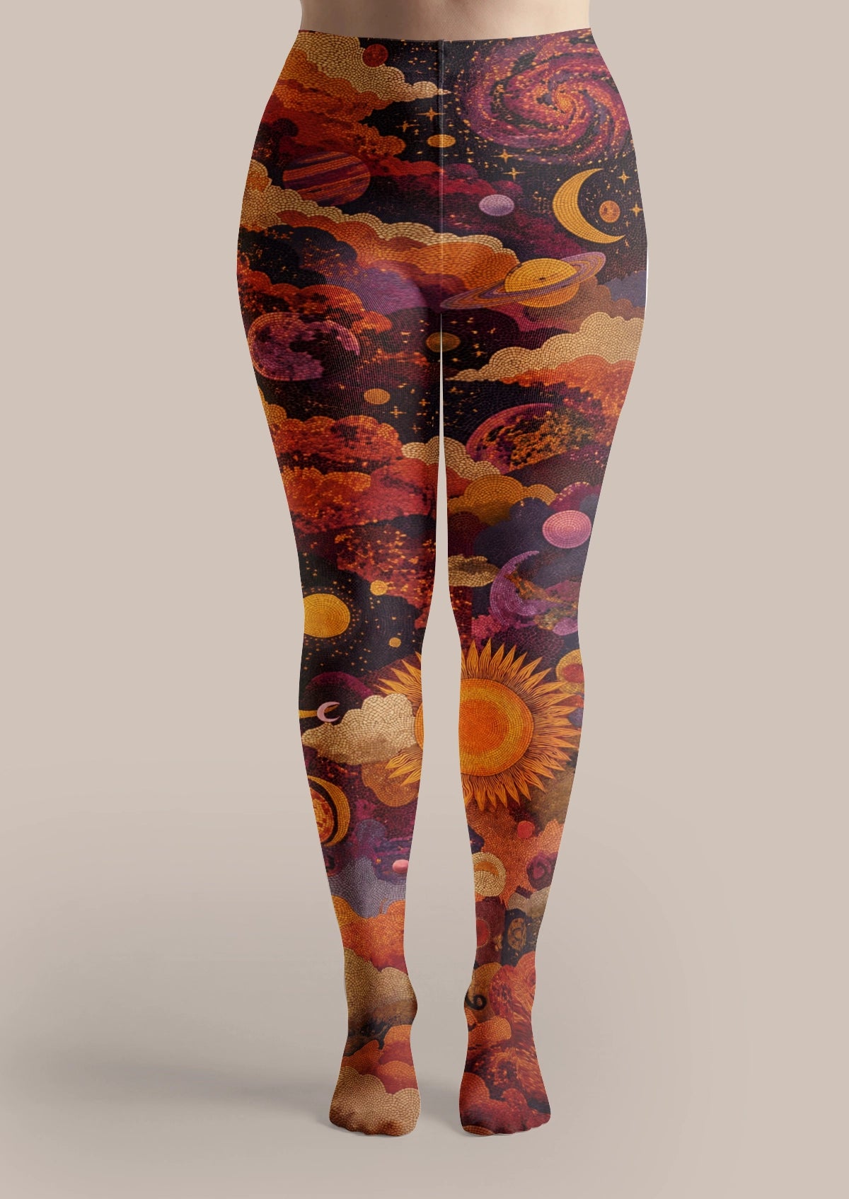 Black Sunflower Fantasy Tights