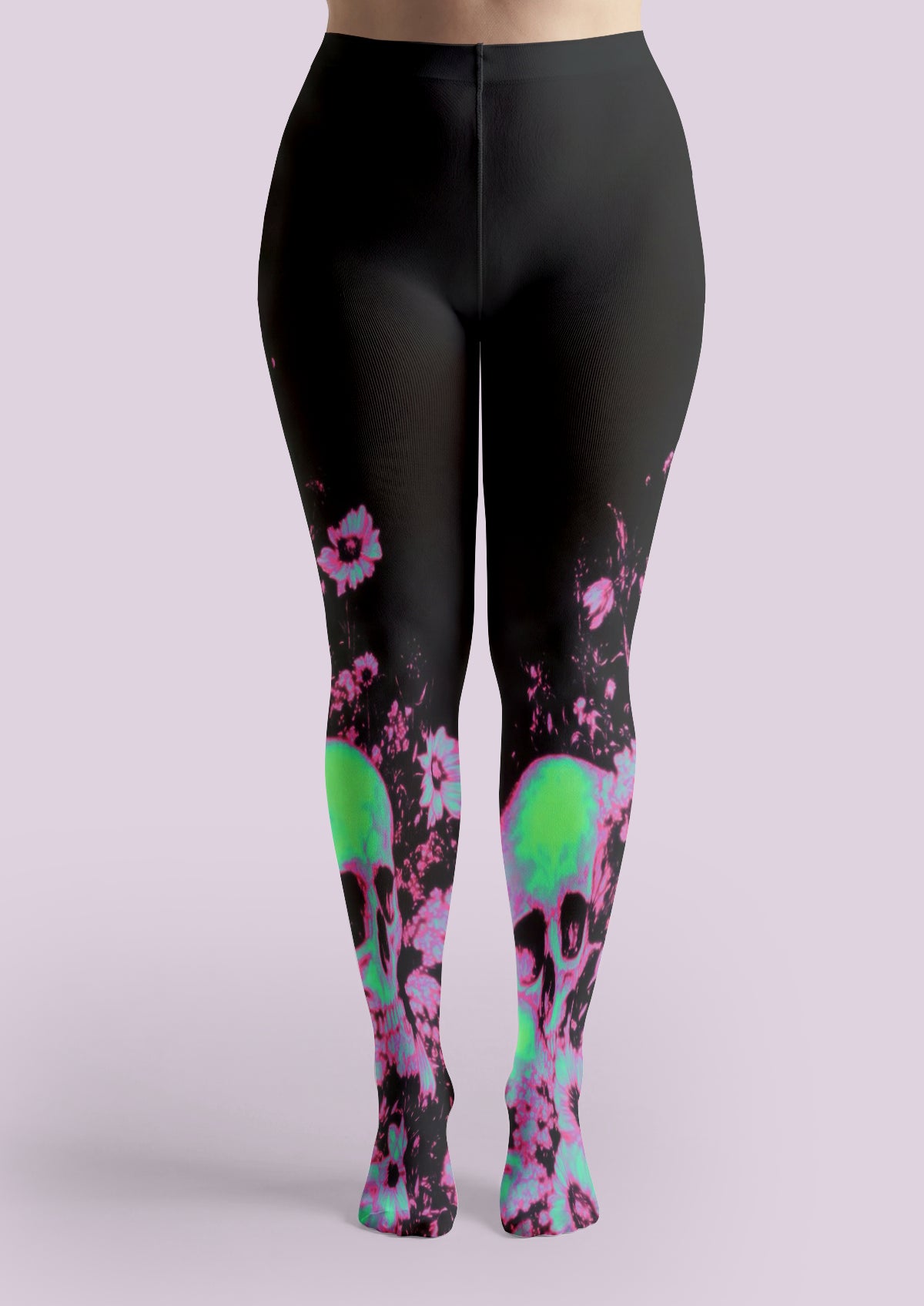 Black Neon Skull Tights