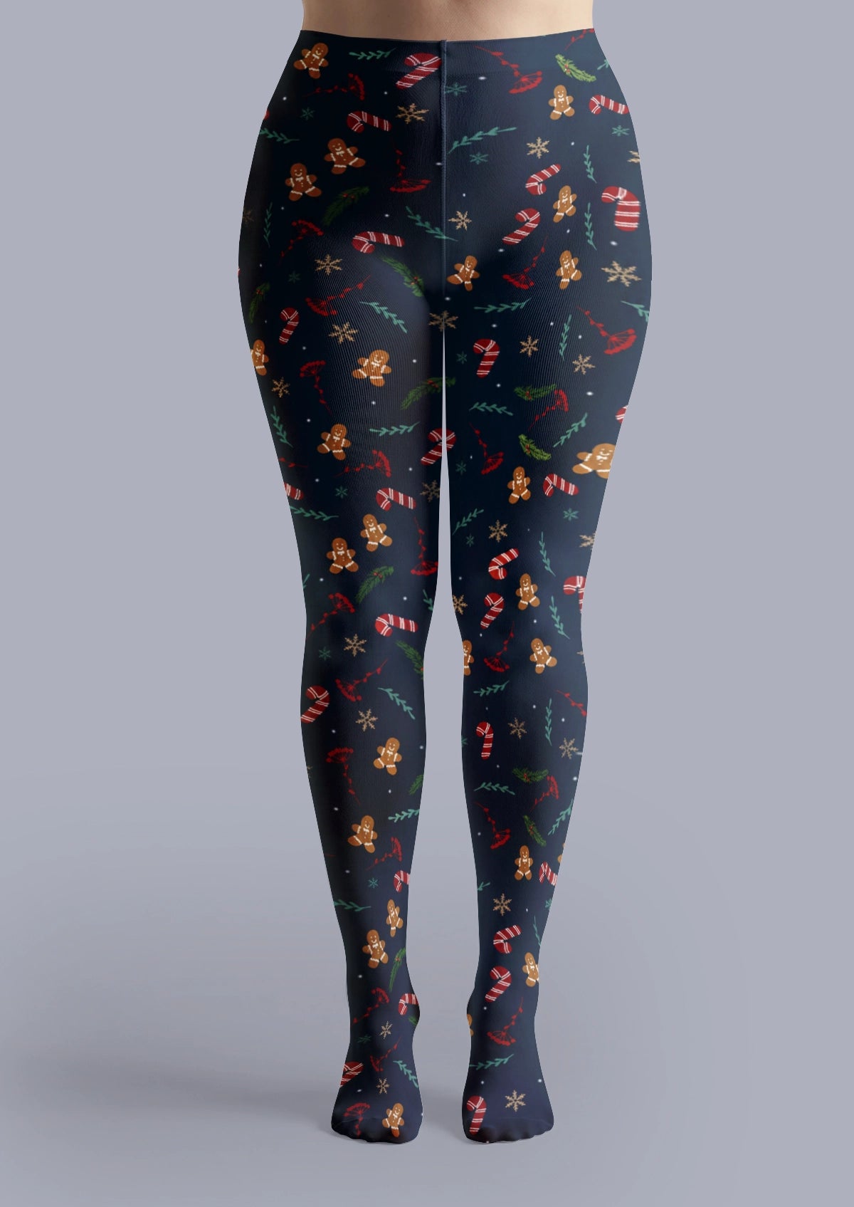 Navy Christmas Tights