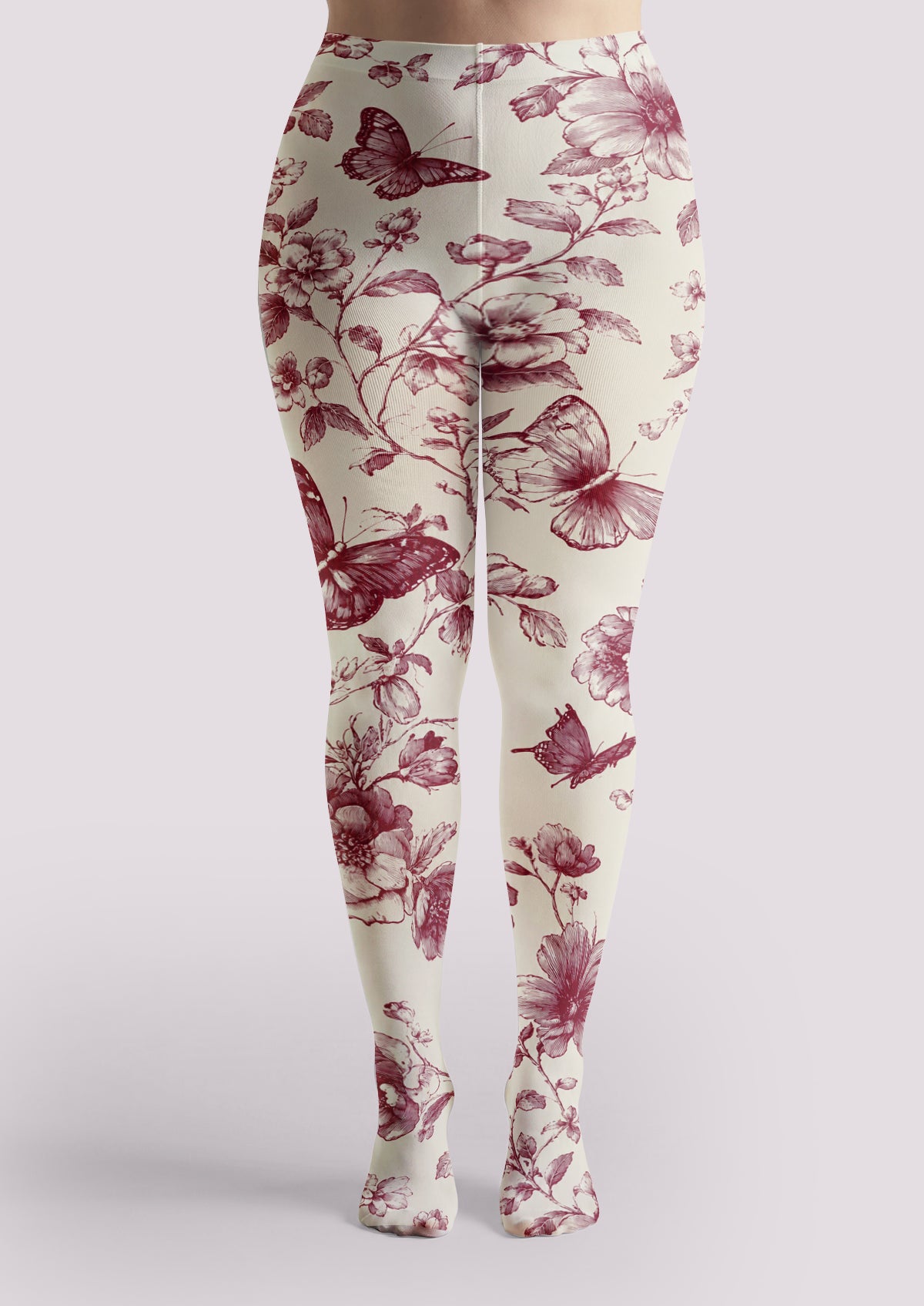 Ivory Botanical Butterfly Tights