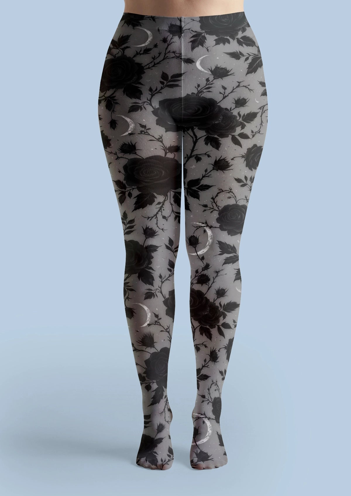 Gray Rose Moon Tights