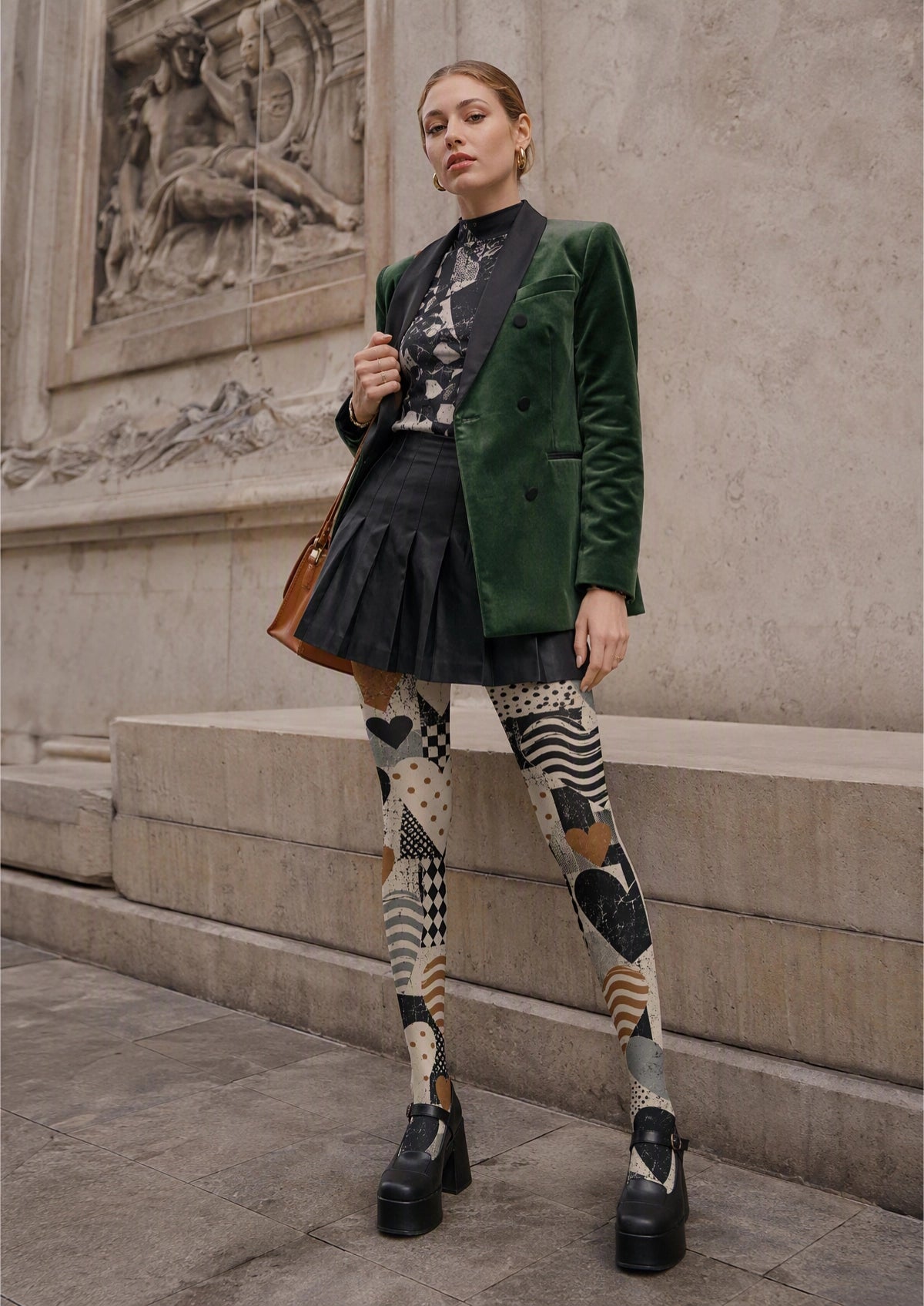 Collage Heart Tights