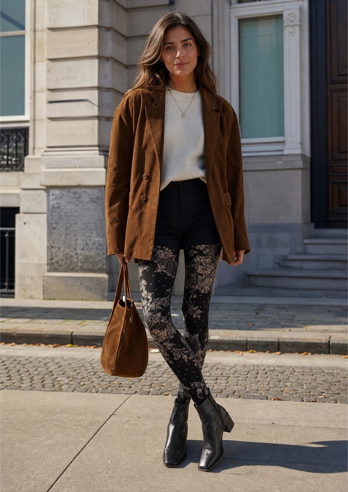 Black Polka Dot And Lace Pattern Patchwork Tights