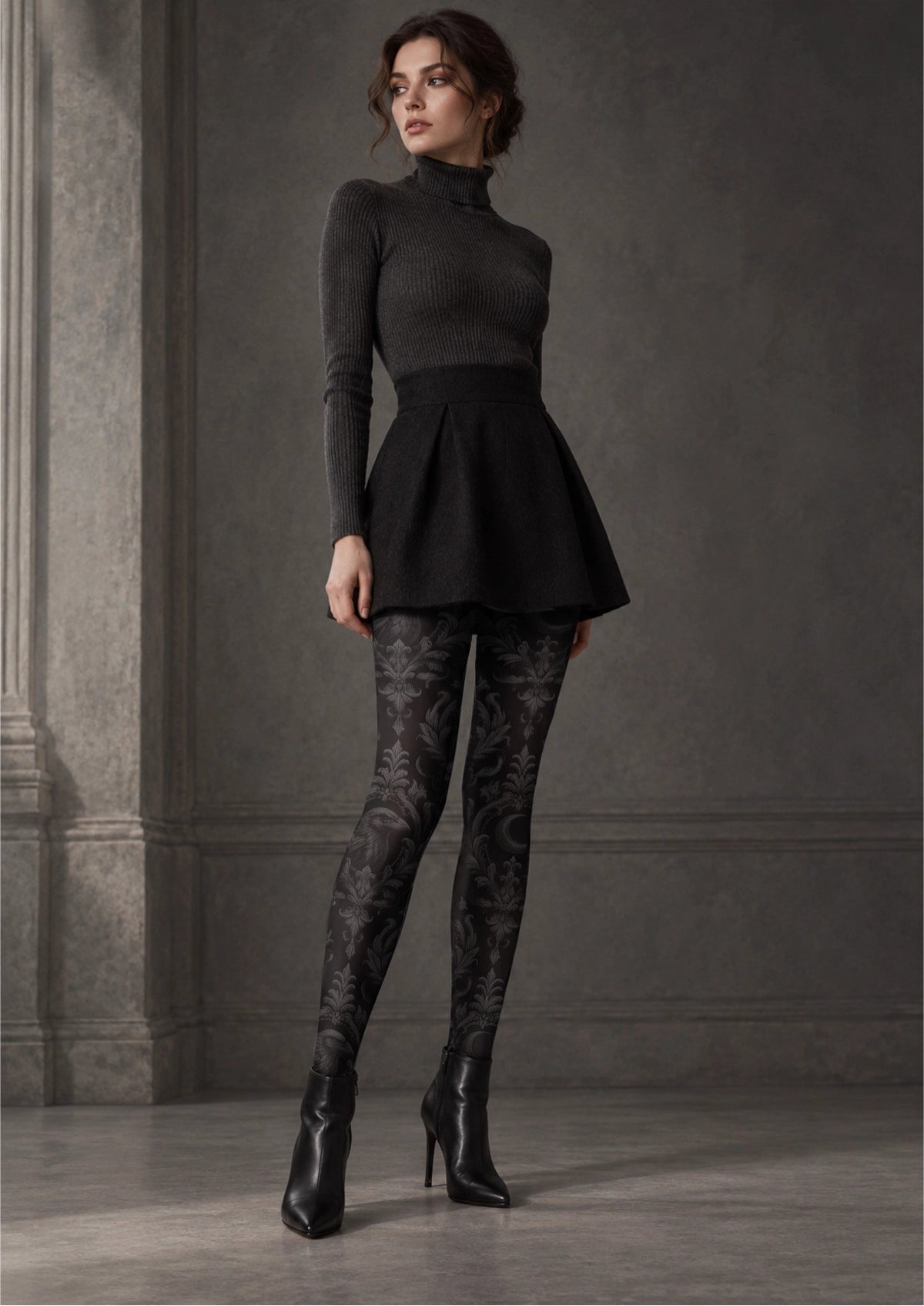 Black Raven And Moon Tights