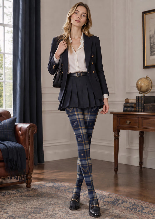 Blue Magic Academy Plaid Tights