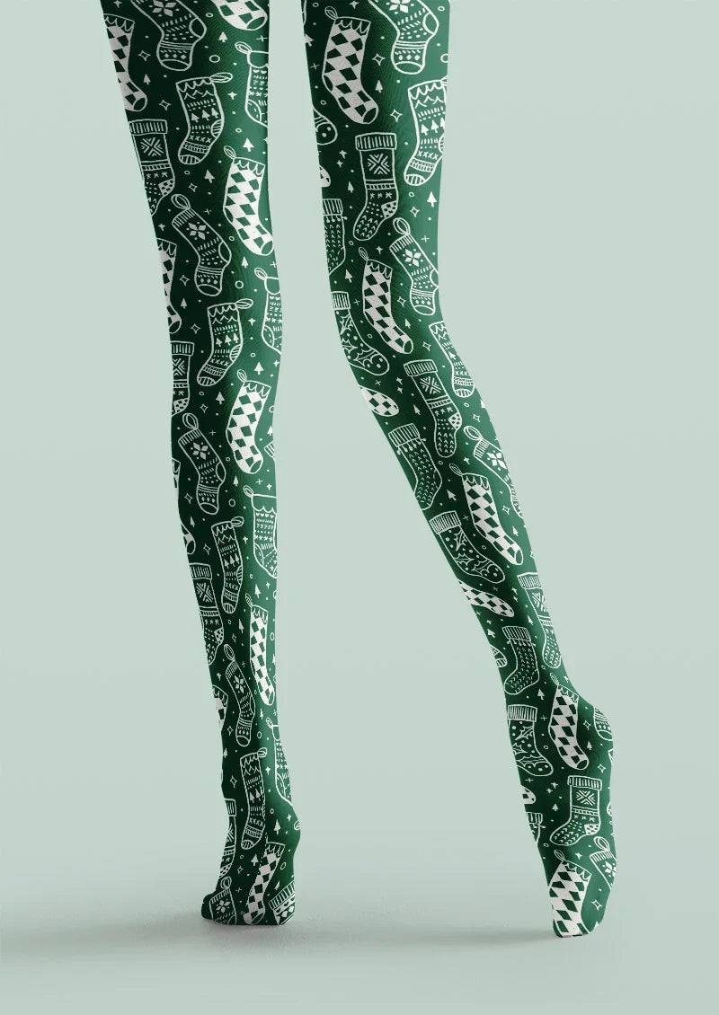 Green Bandana Western Tights Hosiery Pantyhose