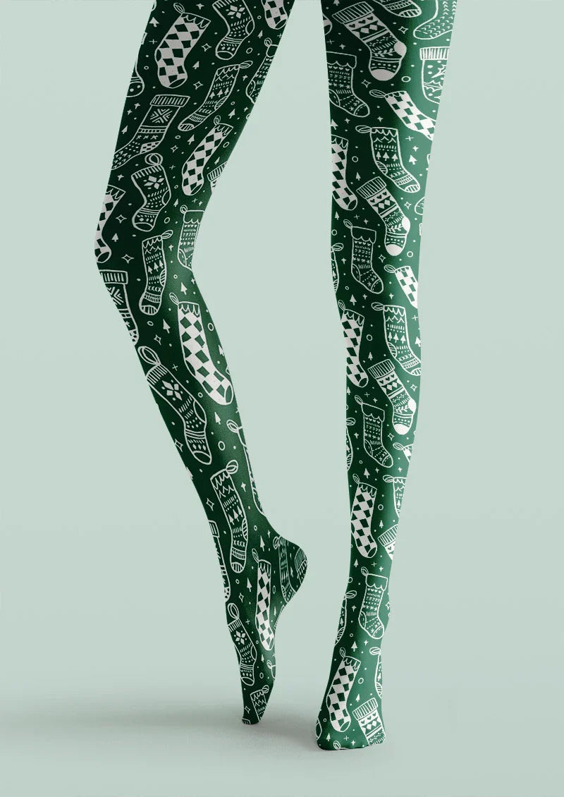 Green Bandana Western Tights Hosiery Pantyhose
