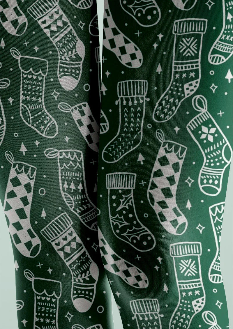 Green Bandana Western Tights Hosiery Pantyhose