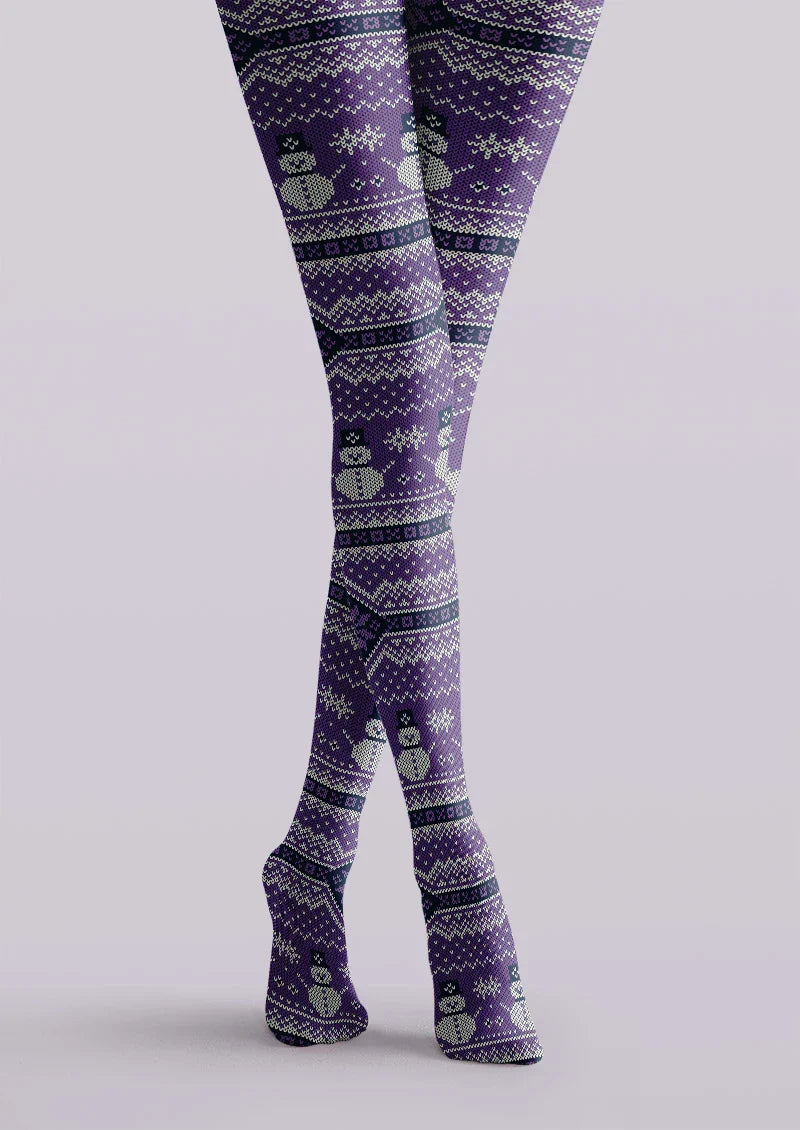 Christmas Snowman Graphic Tights Hosiery Pantyhose