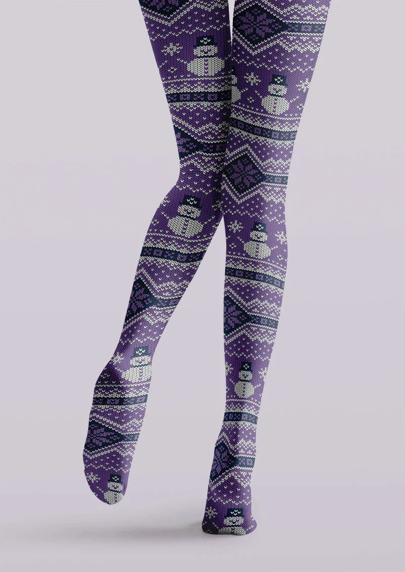 Christmas Snowman Graphic Tights Hosiery Pantyhose