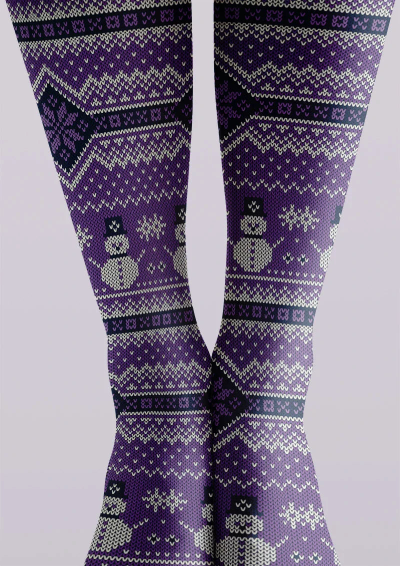 Christmas Snowman Graphic Tights Hosiery Pantyhose