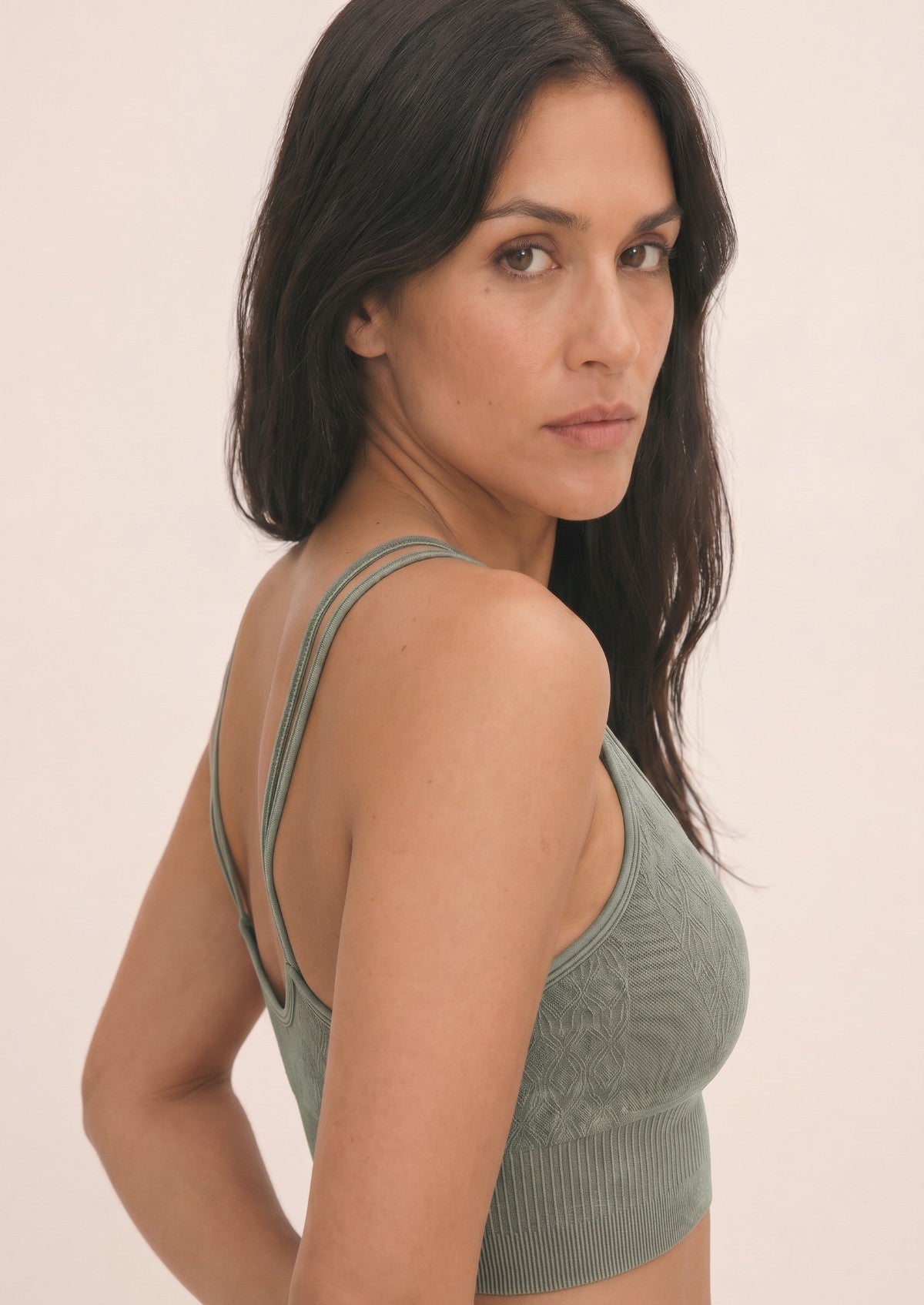 Sage Green Mineral Wash Seamless Leggings & Bra Set