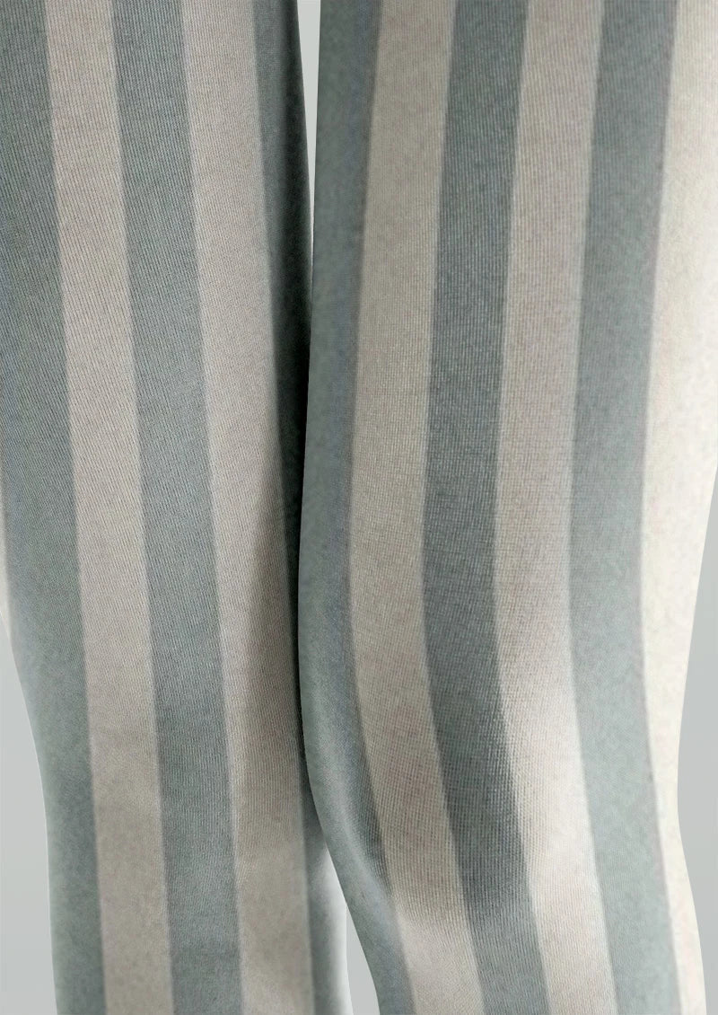 Cream Stripe Tights Hosiery Pantyhose