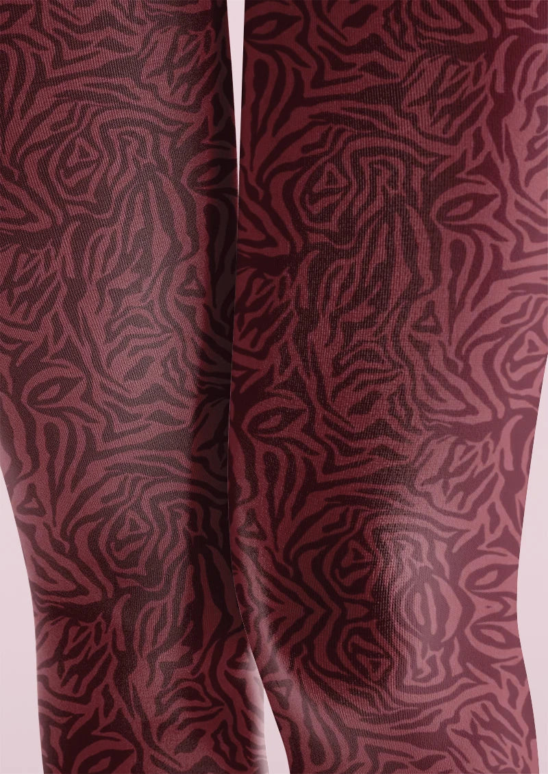 Burgundy Rib Tights Hosiery Pantyhose