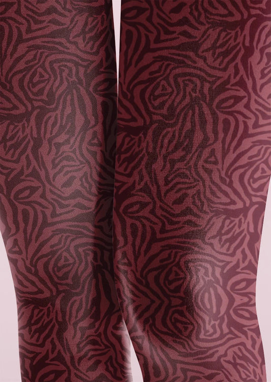 Burgundy Rib Tights Hosiery Pantyhose