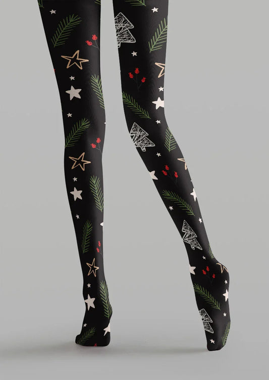 Christmas Star Tree Graphic Tights Hosiery Pantyhose