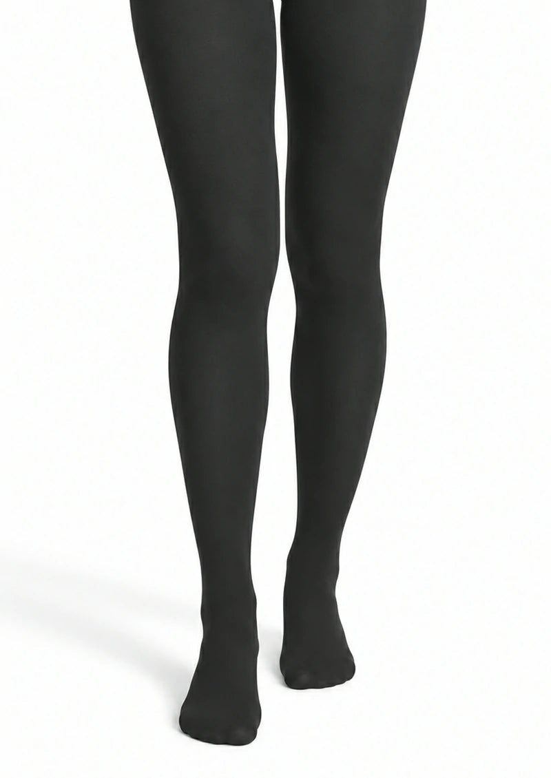 Solid basic tights in Navy, Black, and Brown with a smooth color design.