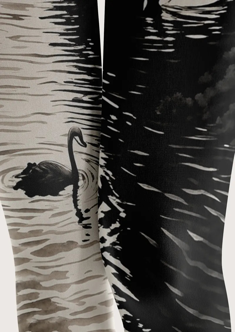 Black and White Swan Tights