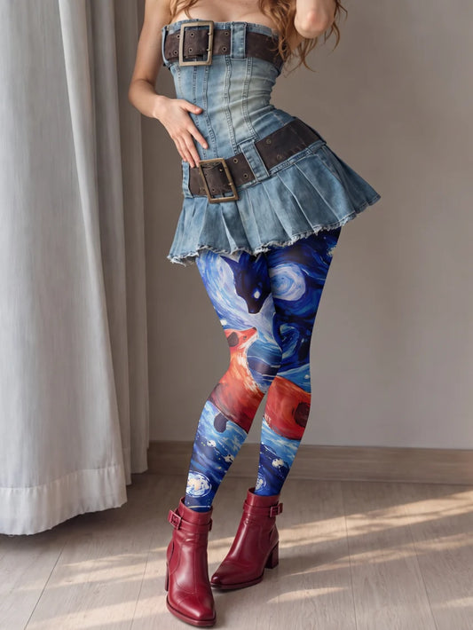 Blue Starry Fox Tights