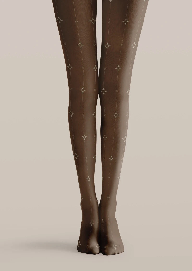 Brown Star Pattern Tights Hosiery Pantyhose