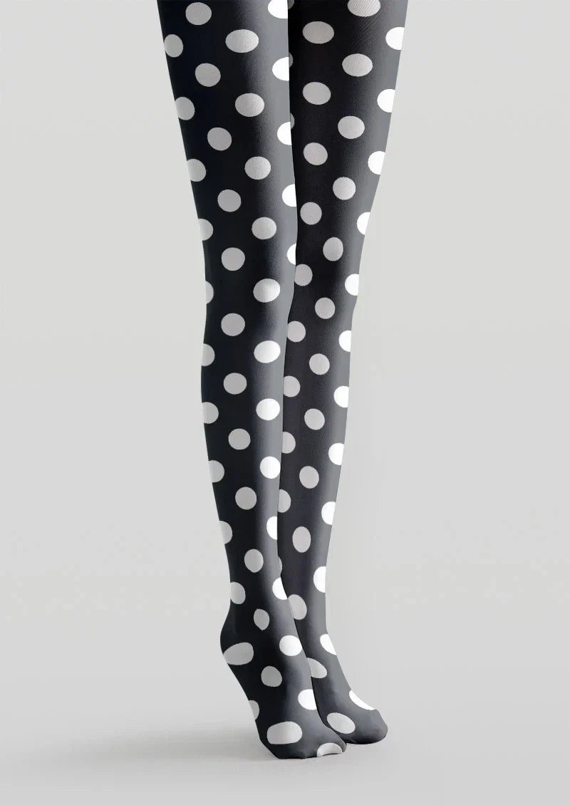 Black & White Polka Dot Tights Hosiery Pantyhose