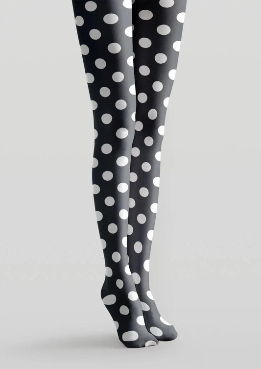 Black & White Polka Dot Tights Hosiery Pantyhose