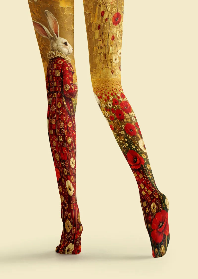 Yellow Rabbit Floral Tights
