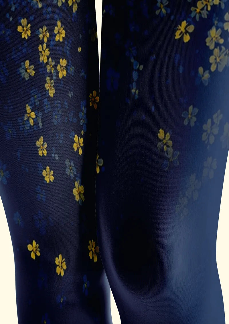 Blue Yellow Flower Tights