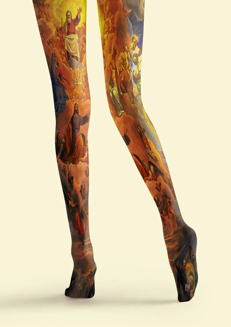 Christian Biblical Heaven and Angels Art Print Tights Hosiery Pantyhose