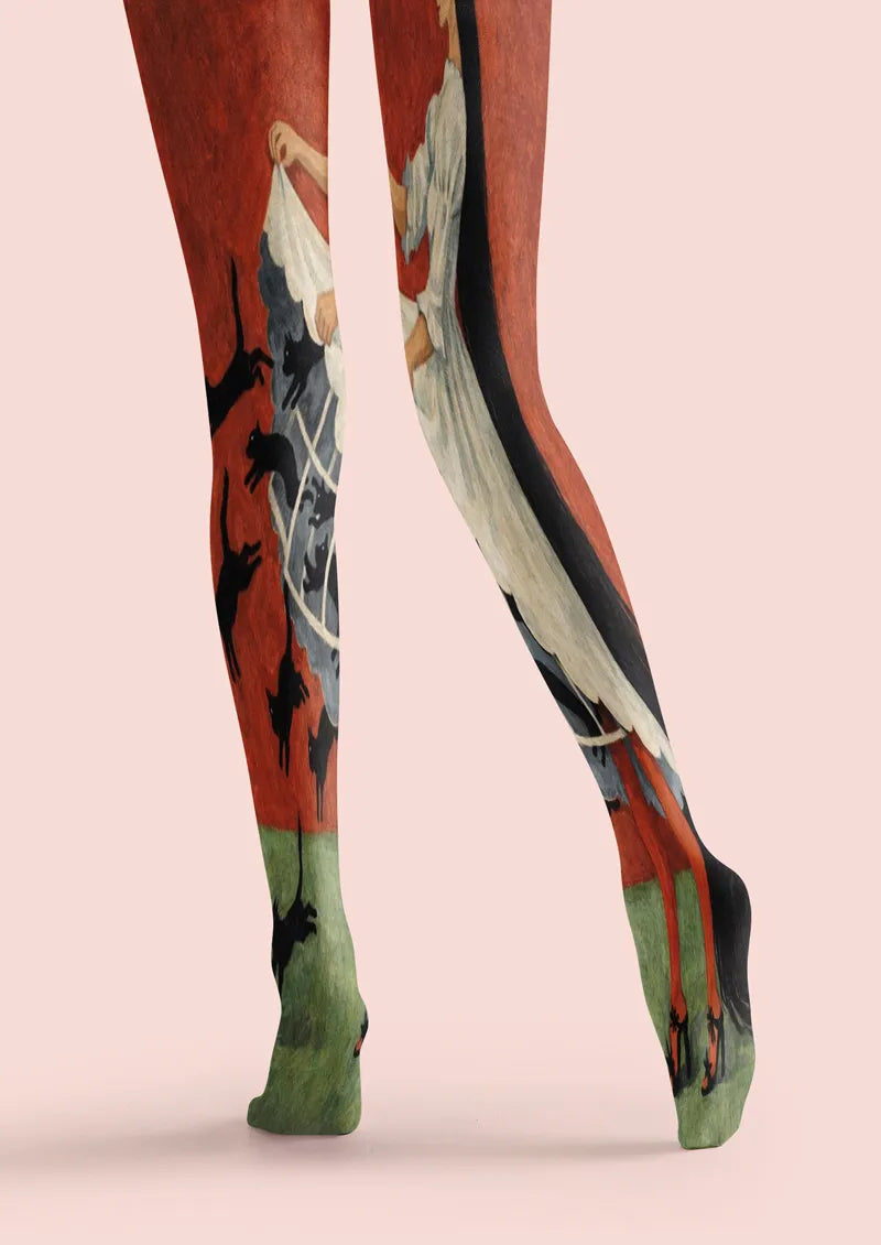 Red Woman and Cat Tights