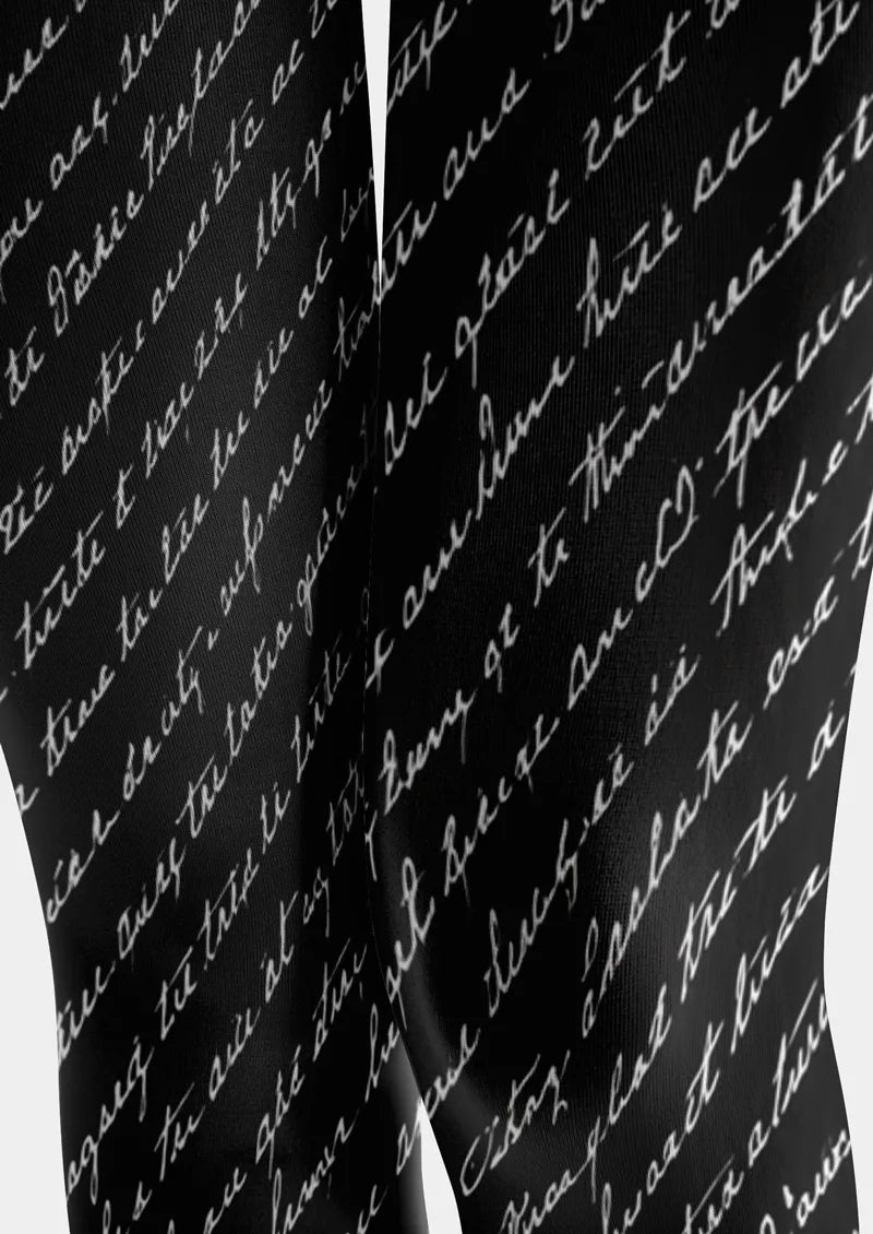 Black Script Tights