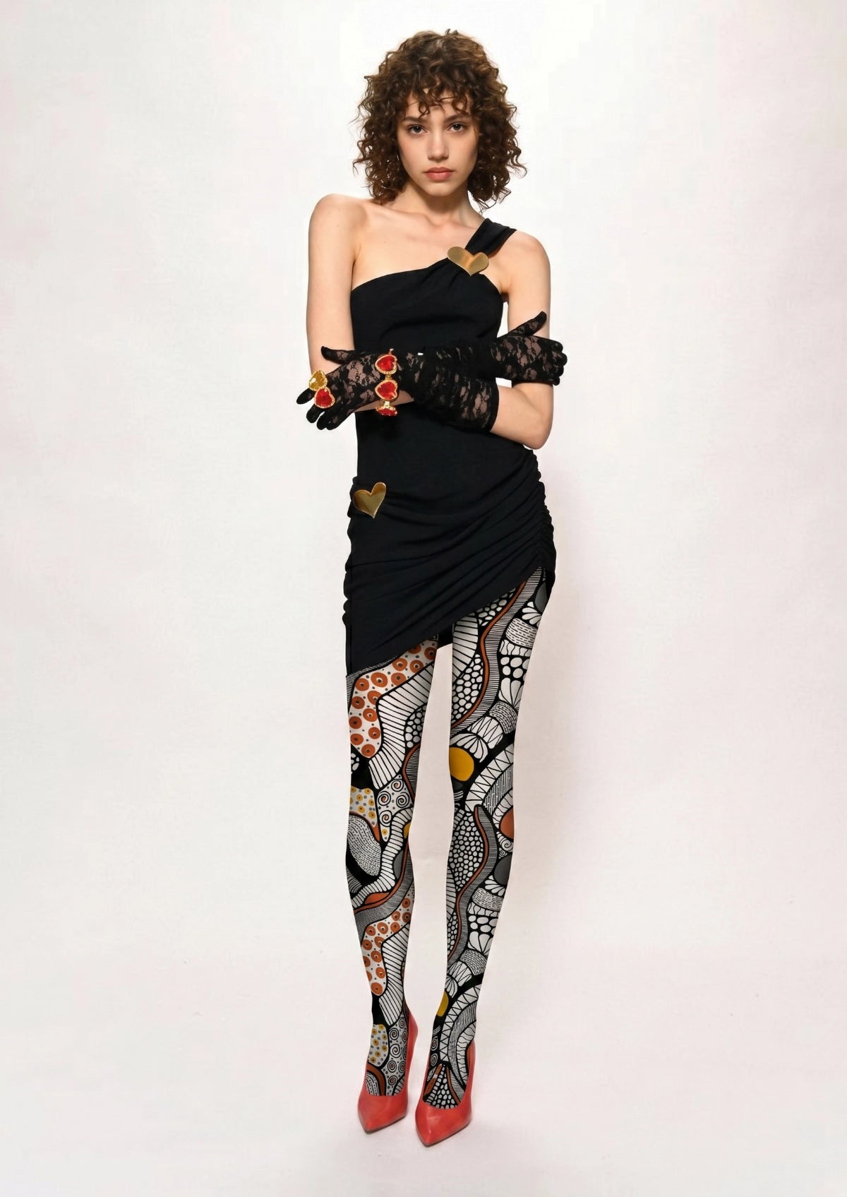 Abstract Flow Geometric Print Tights Hosiery Pantyhose
