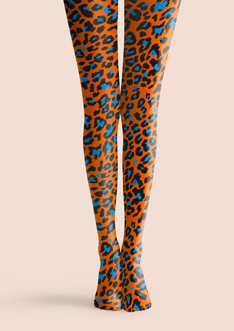 Tangerine Jungle Leopard Tights Hosiery Pantyhose