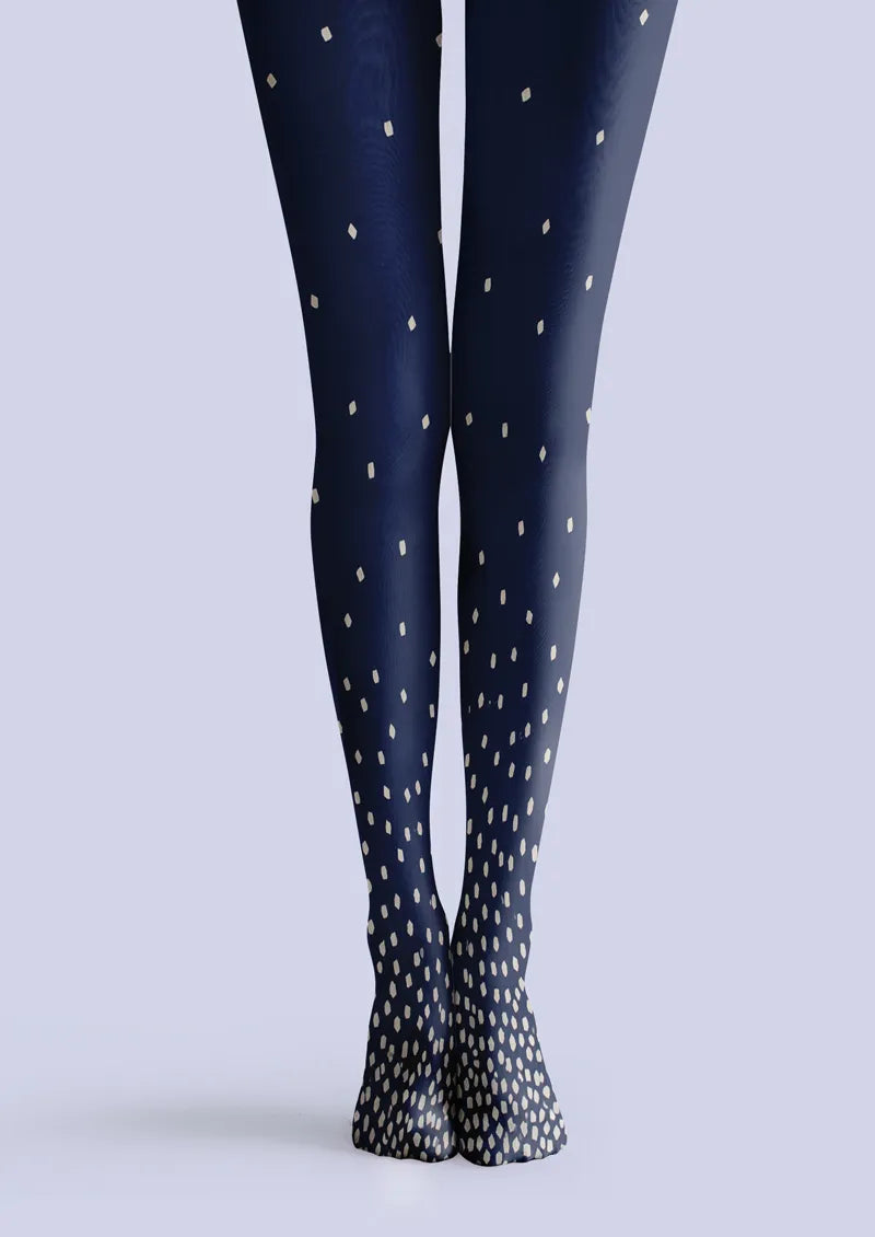Navy White Graduated Polka Dot Tights Hosiery Pantyhose