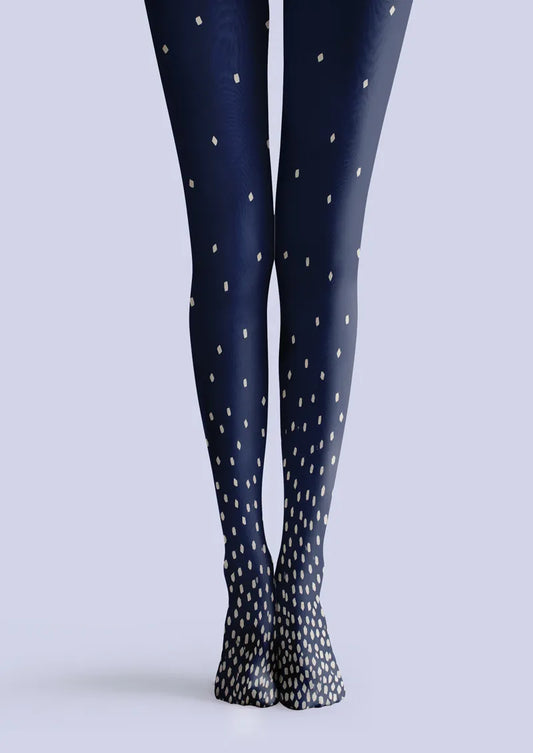 Navy White Graduated Polka Dot Tights Hosiery Pantyhose