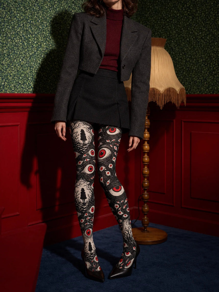 Black Red Eye Tights