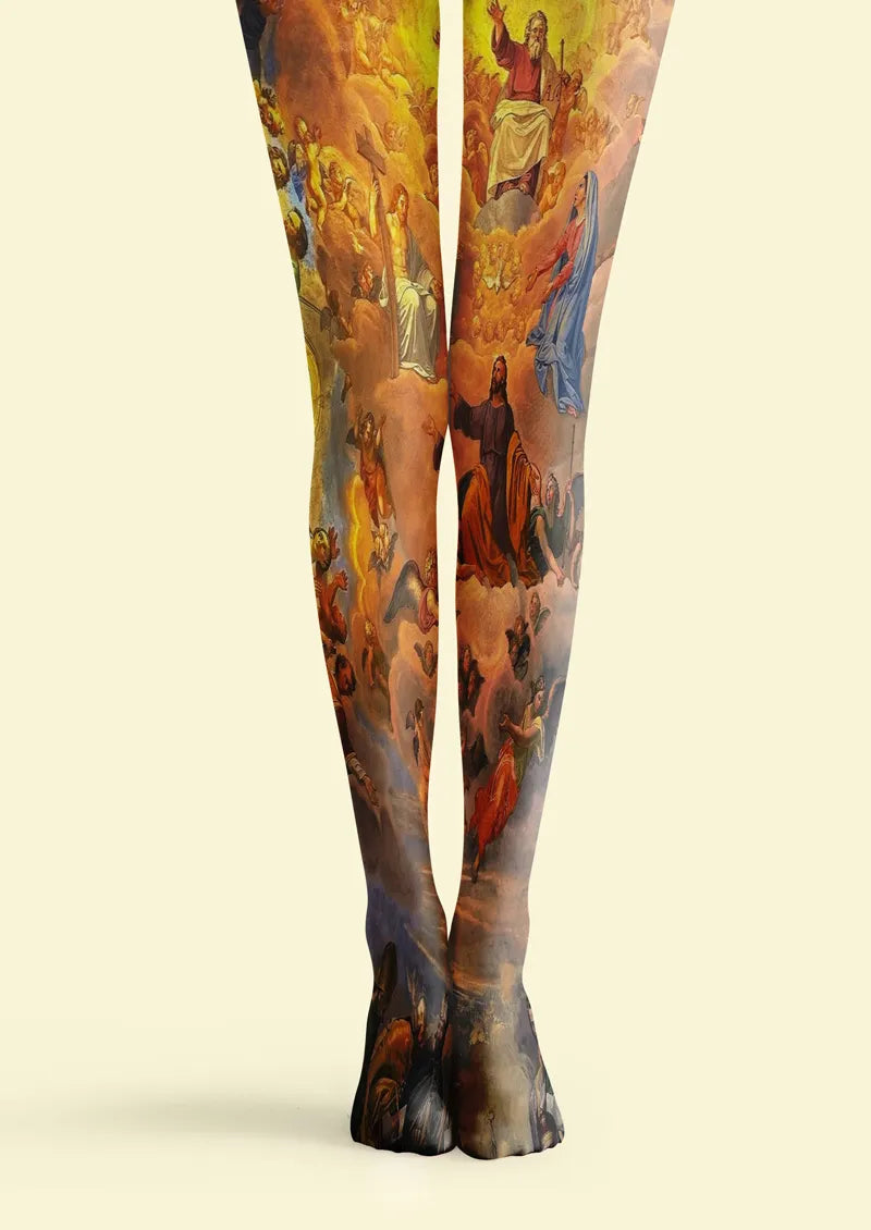 Christian Biblical Heaven and Angels Art Print Tights Hosiery Pantyhose